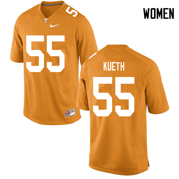 Women #55 Gatkek Kueth Tennessee Volunteers College Football Jerseys Sale-Orange